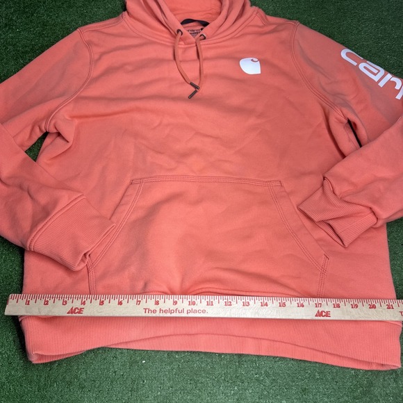 Carhartt Women's Relaxed Fit Midweight Hoodie - Size XL(16-18) Salmon / Orange - Picture 7 of 9